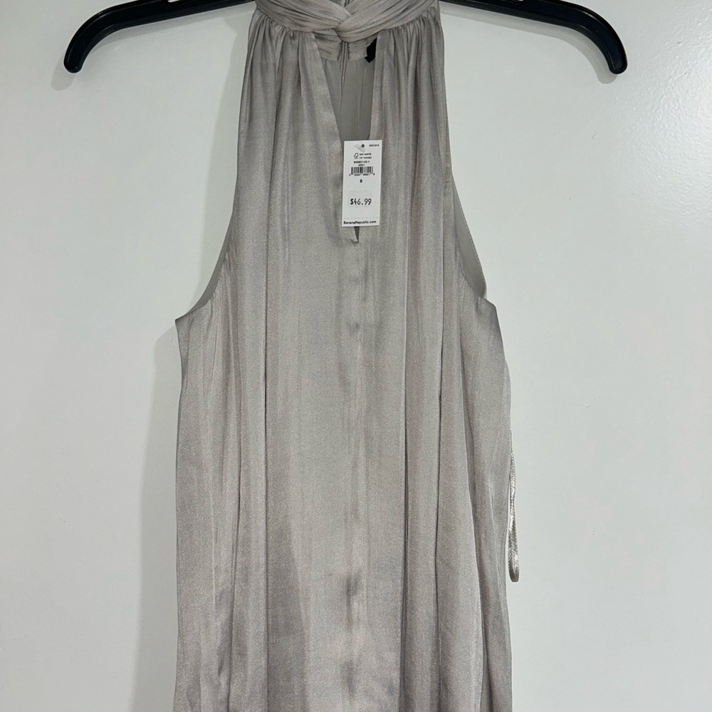 Banana Republic Silver Halter Blouse